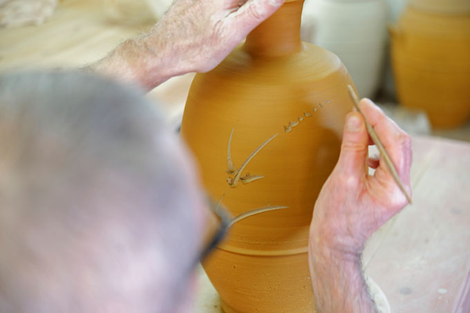 Jim Malone in 2013 - incised decoration