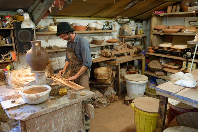 Douglas Fitch Hollyford Pottery 2014. Making an applied decoration jug