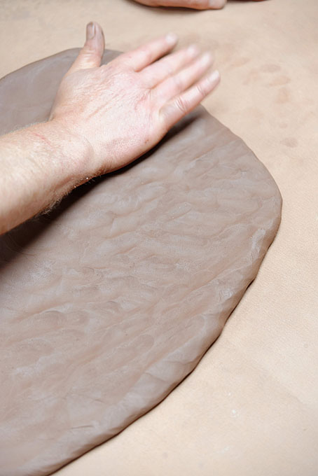 Nigel Lambert at work in his pottery in Gloucestershire 2014