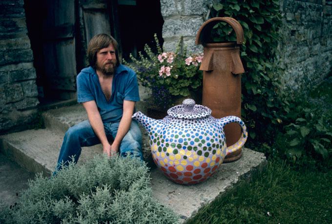 Bryan Newman at his studio in Somerset in 1982