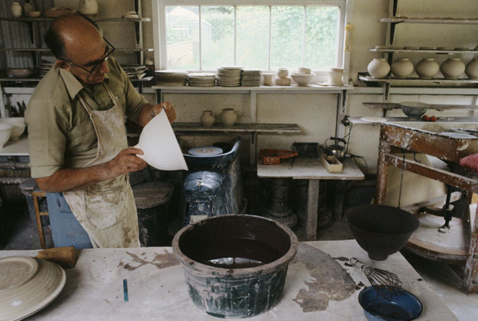 David Leach at Bovey Tracy in 1982/3
