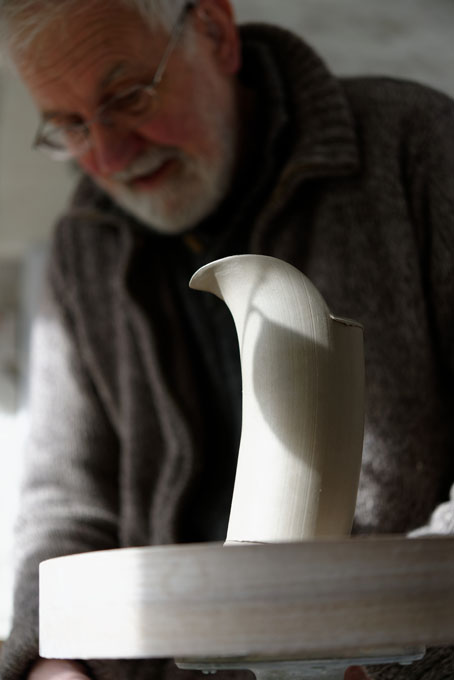 Walter Keeler in his studio at Penallt, 2014