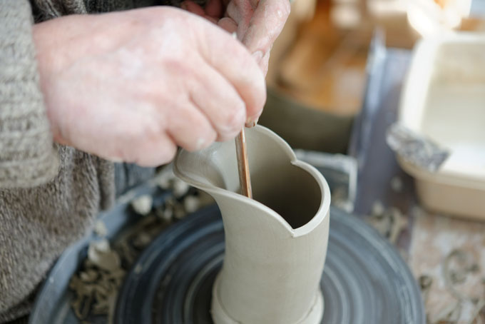 Walter Keeler in his studio at Penallt, 2014