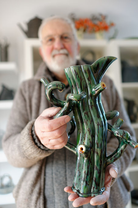 Walter Keeler in his studio at Penallt, 2014